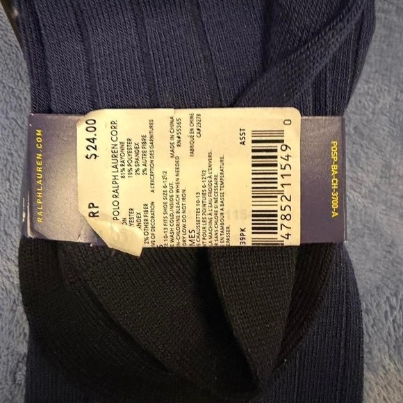 Ralph Lauren black socks, men Size 10-13 - Picture 3 of 4